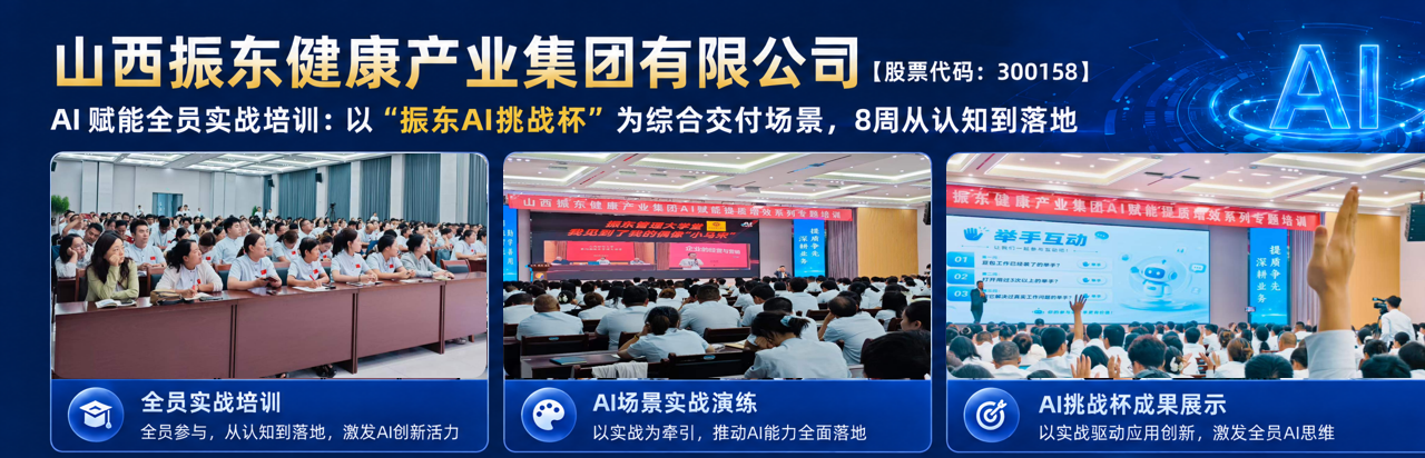 山西振东健康产业集团有限公司完整标题、AI实战培训主题及三张课堂现场照片